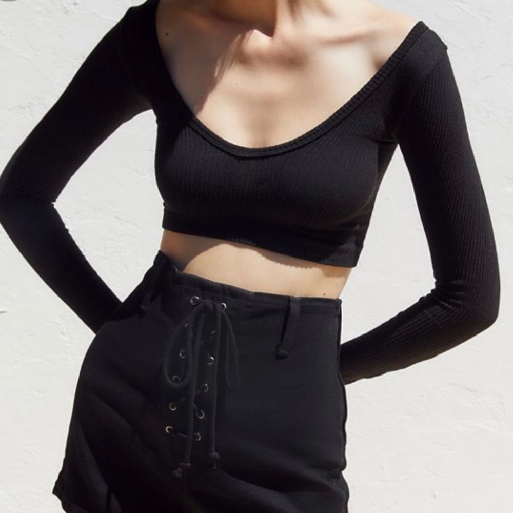 Urban outfitters seamless cropped zoey long sleeve